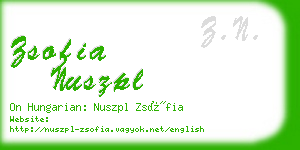 zsofia nuszpl business card